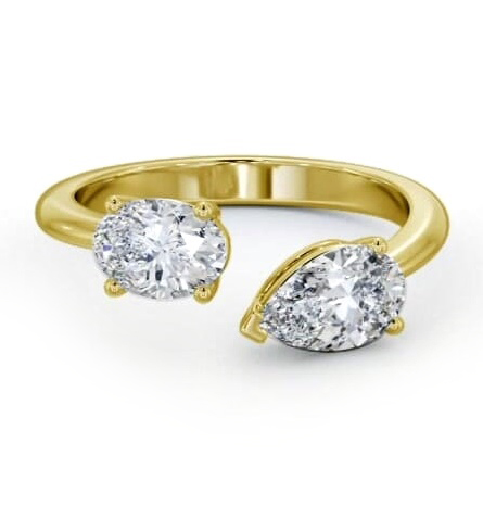 Toi et Moi Oval and Pear Diamond Ring Set in 18K Yellow Gold tw14_yg_thumb1