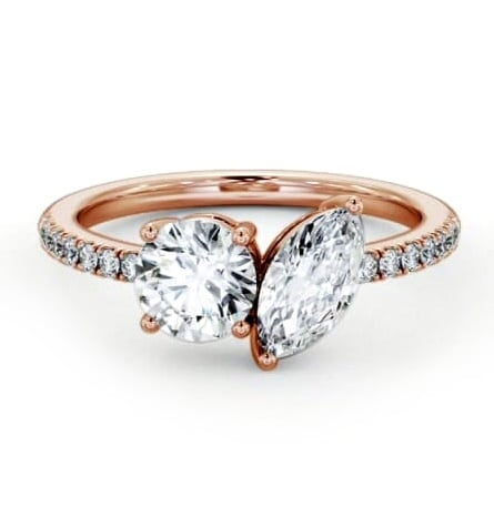 Toi et Moi Marquise and Round Diamonds Set in 18K Rose Gold With Side Stones tw17_rg_thumb2 