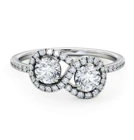 Toi et Moi Round Diamond Halo Ring Set in 9K White Gold tw19_wg_thumb1