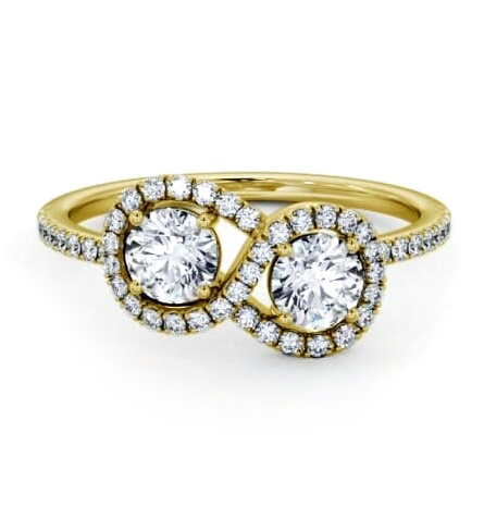 Toi et Moi Round Diamond Halo Ring Set in 9K Yellow Gold tw19_yg_thumb1