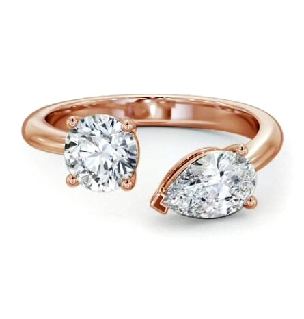 Toi et Moi Pear and Round Diamonds Set in 18K Rose Gold tw1_rg_thumb1