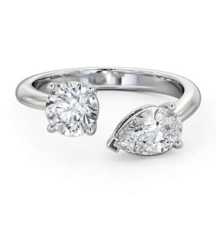 Toi et Moi Pear and Round Diamonds Set in 9K White Gold tw1_wg_thumb1