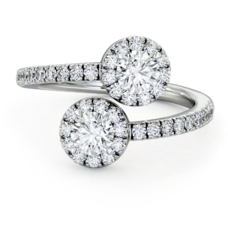 Toi et Moi Round Diamond Halo Ring Set in 9K White Gold tw20_wg_thumb1