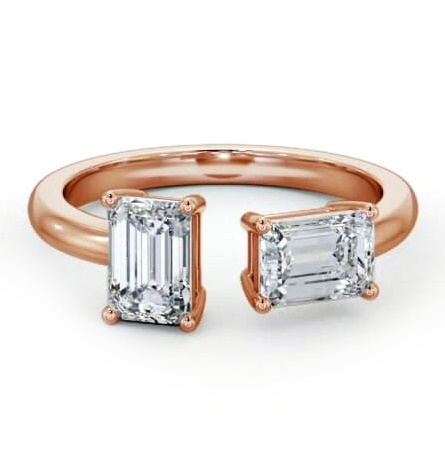 Toi et Moi Emerald Diamond Ring Set in 18K Rose Gold tw2_rg_thumb1