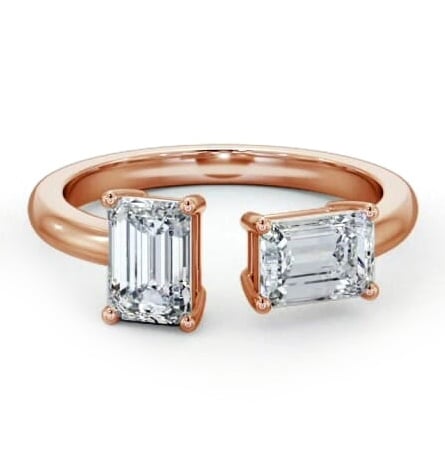 Toi et Moi Emerald Diamond Ring Set in 18K Rose Gold tw2_rg_thumb2 