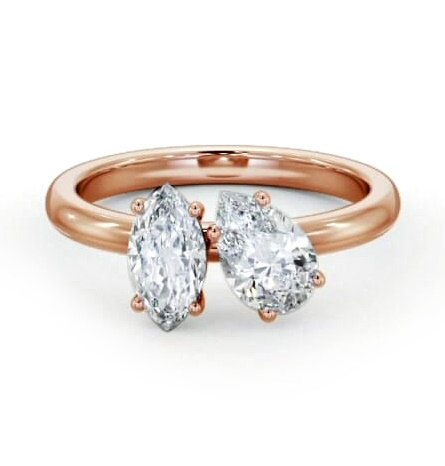 Toi et Moi Pear and Marquise Diamond Ring Set in 18K Rose Gold tw4_rg_thumb1