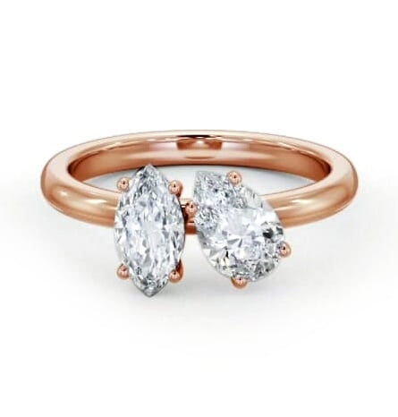 Toi et Moi Pear and Marquise Diamond Ring Set in 18K Rose Gold tw4_rg_thumb2 