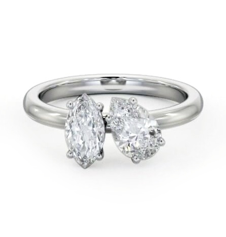 Toi et Moi Pear and Marquise Diamond Ring Set in Platinum tw4_wg_thumb1