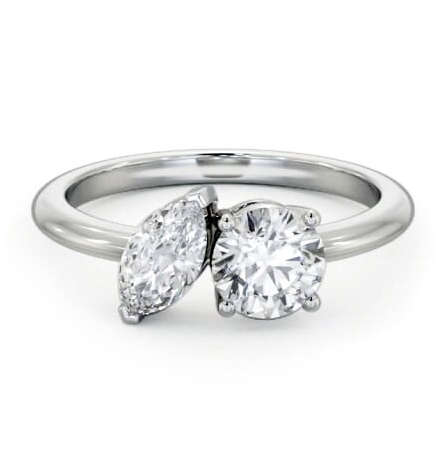 Toi et Moi Marquise and Round Diamond Ring Set in Palladium tw7_wg_thumb1