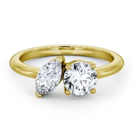 Toi et Moi Marquise and Round Diamond Ring Set in 18K Yellow Gold tw7_yg_thumb1