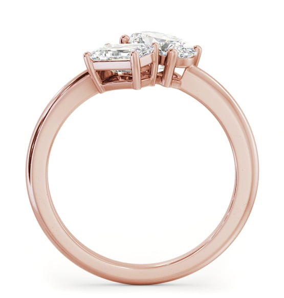 Toi et Moi Oval and Emerald Diamond Ring Set in 18K Rose Gold tw8_rg_thumb1 