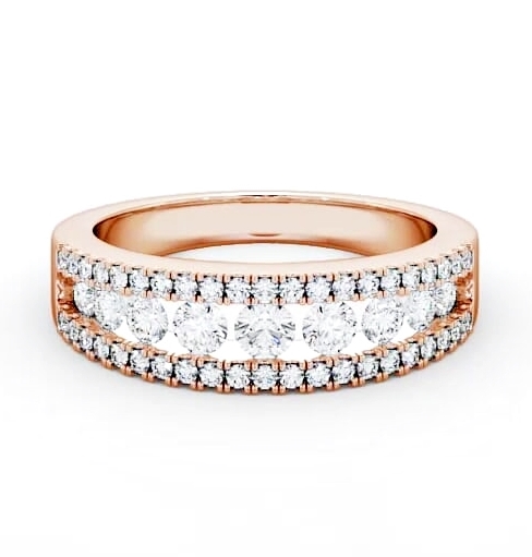 Ladies 0.77ct Round Diamond Glamorous Wedding Ring 18K Rose Gold WBF26_RG_THUMB2 