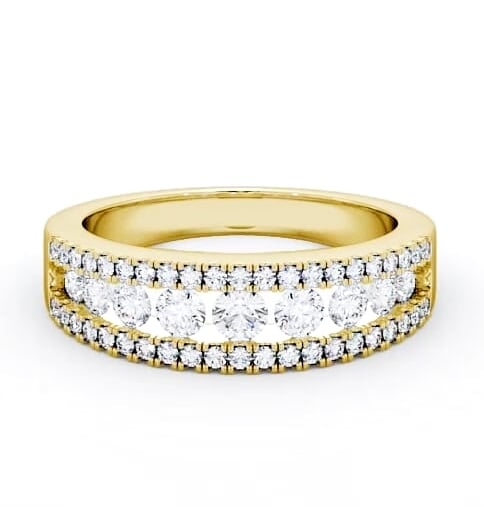 Ladies 0.77ct Round Diamond Glamorous Wedding Ring 18K Yellow Gold WBF26_YG_THUMB1