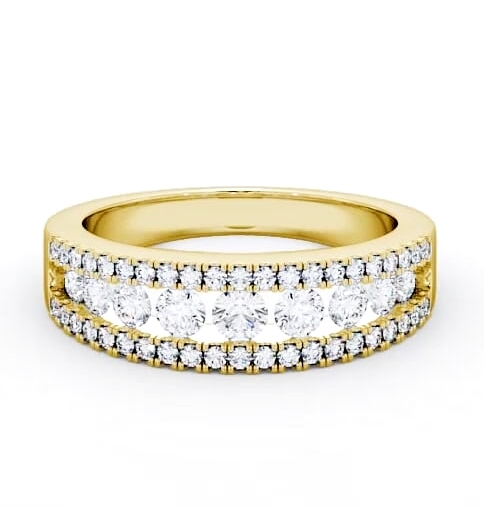 Ladies 0.77ct Round Diamond Glamorous Wedding Ring 18K Yellow Gold WBF26_YG_THUMB2 