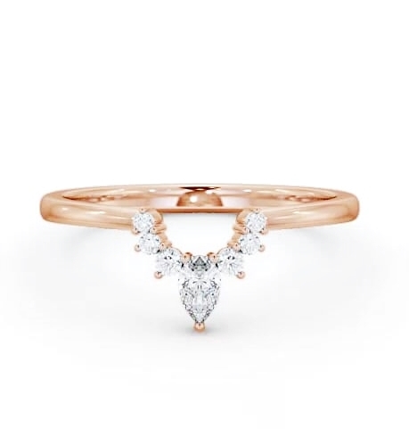 Ladies 0.15ct Seven Diamond Pear and Round Wedding Ring 9K Rose Gold WBF46_RG_THUMB1