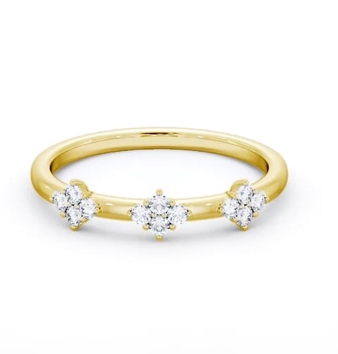 Ladies Round Diamond 0.18ct Cluster Wedding Ring 18K Yellow Gold WBF52_YG_THUMB2 