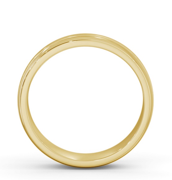 Mens D Shape Double Groove Wedding Ring 18K Yellow Gold WBM53_YG_THUMB1 