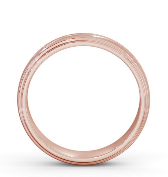 Mens D Shape Step and Single Groove Wedding Ring 18K Rose Gold WBM54_RG_THUMB1 