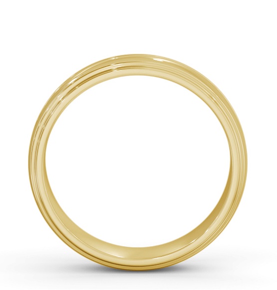 Mens D Shape Step and Single Groove Wedding Ring 9K Yellow Gold WBM54_YG_THUMB1 