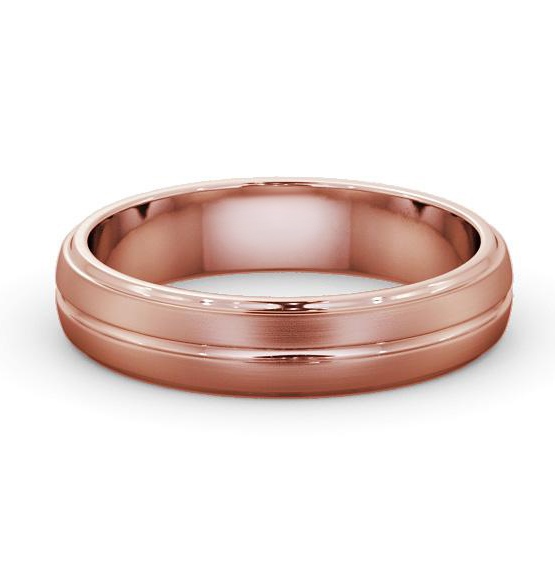 Mens D Shape Step and Single Groove with Matt Finish Ring 9K Rose Gold WBM54B_RG_THUMB1