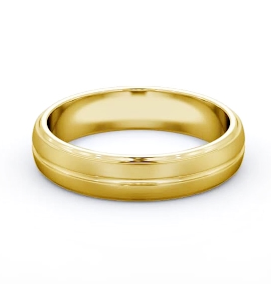 Mens D Shape Step and Single Groove Matt Finish Ring 9K Yellow Gold WBM54B_YG_THUMB1