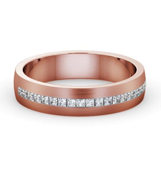 Mens 0.50ct Princess Channel Set with Matt Finish Ring 9K Rose Gold WBM58B_RG_THUMB1